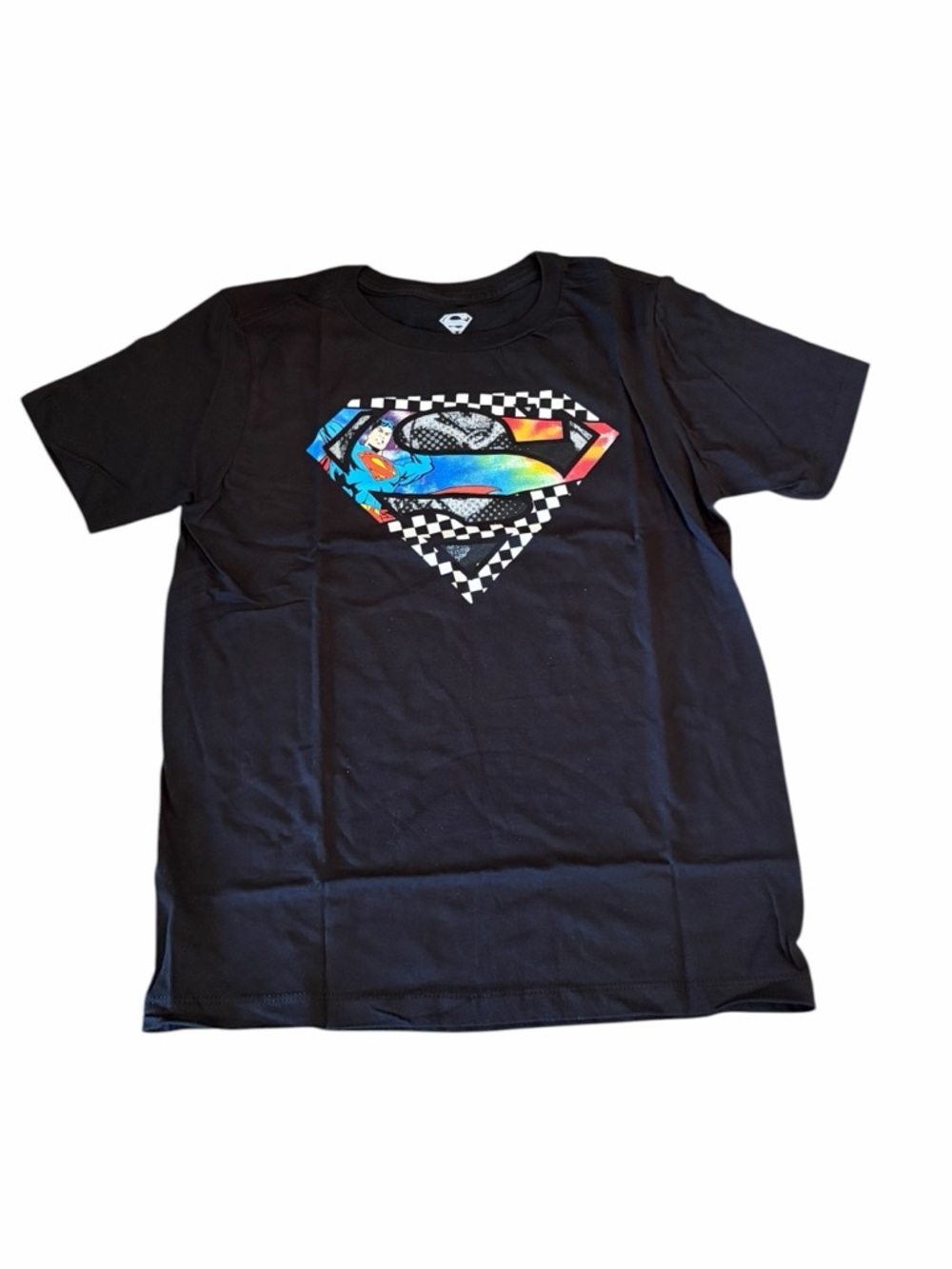 DC Comics Superman Logo Graphic Tee Youth L (10/12) Black